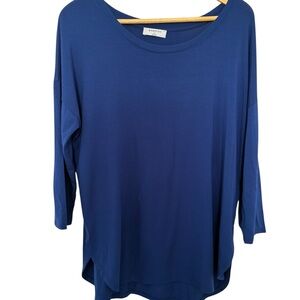 Babaton Royal Blue Tunic Top – Relaxed 3/4 Sleeve – Size M